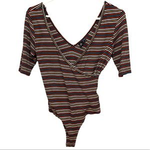 Volcom Bodysuit S Crossover front black with colored stripes